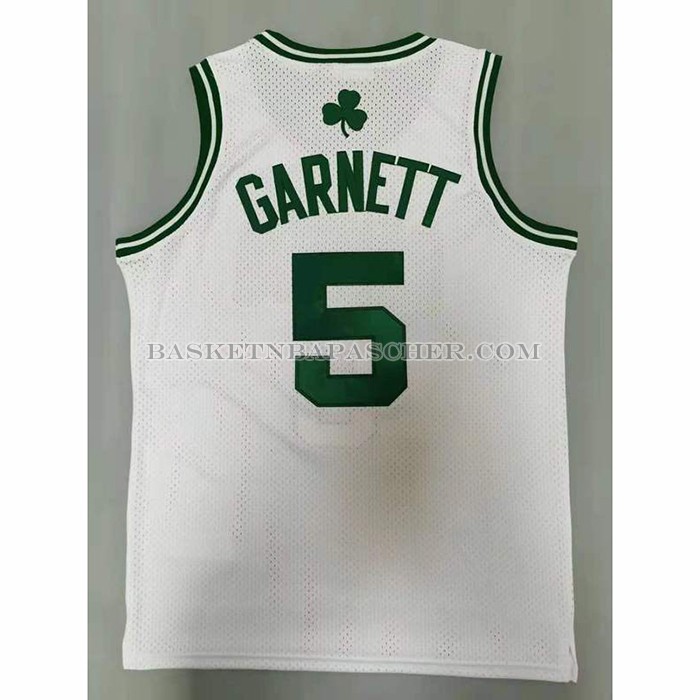 Maillot Boston Celtics Kevin Garnett NO 5 Mitchell & Ness 2007-08 Blanc
